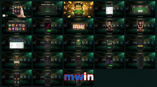 Main screen of Mwin bet page for PK players